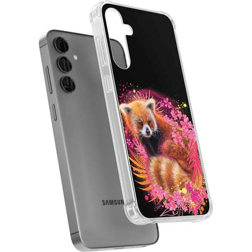 Red Panda with Flowers by Sheena Pike Galaxy S24 Plus Clear Case